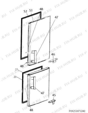 Взрыв-схема холодильника Aeg RCB42411AW - Схема узла Door 003