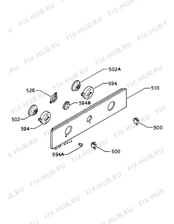 Взрыв-схема плиты (духовки) Zanussi BMC541 - Схема узла Command panel 037