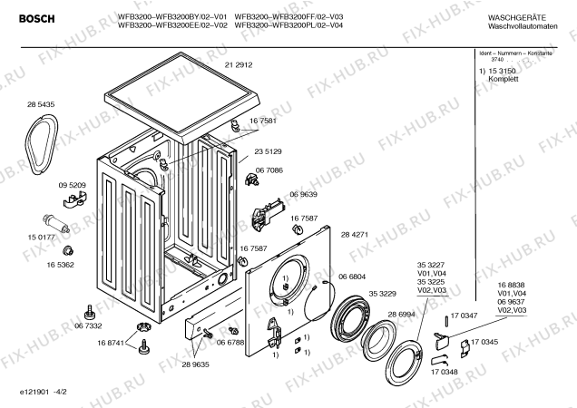 Схема №3 WFB4000EE с изображением Инструкция по эксплуатации для стиралки Bosch 00526980