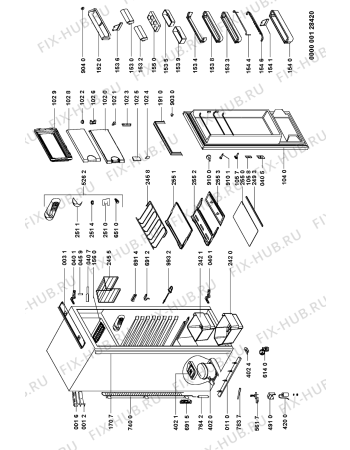 Схема №1 KVIK 2000/A с изображением Полка для холодильника Whirlpool 481245088194