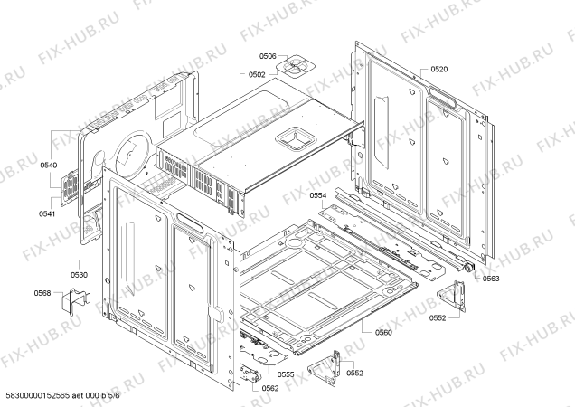 Схема №4 HB58GB570J с изображением Вентиляционный канал для плиты (духовки) Bosch 00667738