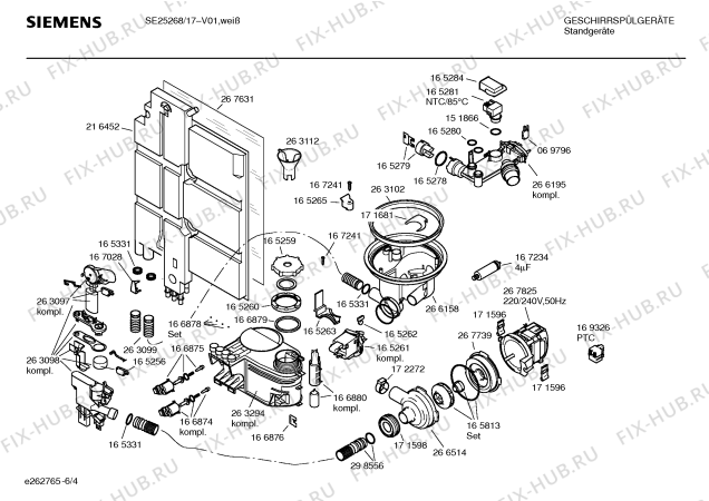 Взрыв-схема посудомоечной машины Siemens SE25268 Star Collection - Схема узла 04