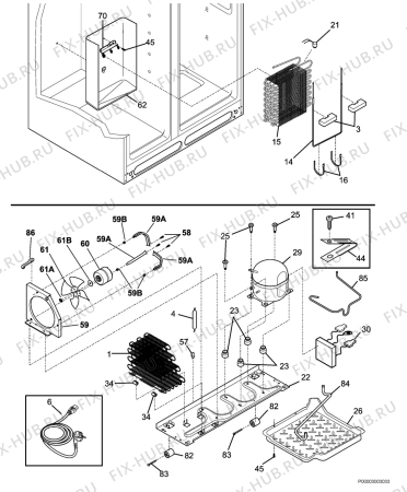 Взрыв-схема холодильника Electrolux ENL6298KX5 - Схема узла Cooling system 017