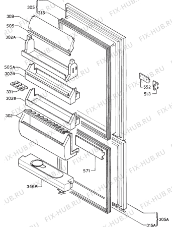 Взрыв-схема холодильника Zanussi ZXC78/31 - Схема узла Door 003