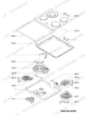 Схема №1 HOB 602 AL N 301.098.95 с изображением Нагревательный элемент для духового шкафа Whirlpool 481225998408