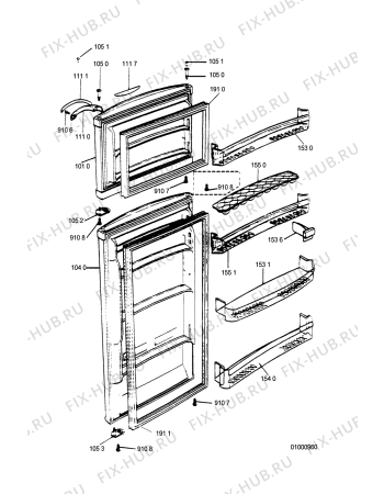 Схема №3 WBM 37 с изображением Дверка для холодильной камеры Whirlpool 481241618417