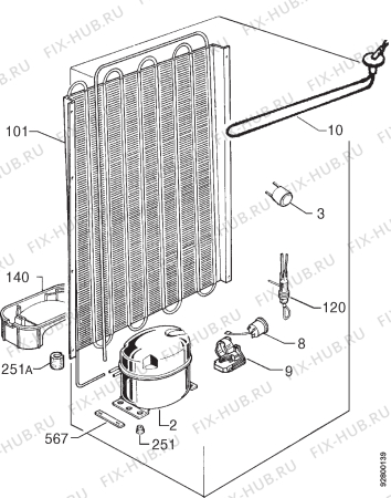 Взрыв-схема холодильника Zanussi ZFD20/7R - Схема узла Cooling system 017