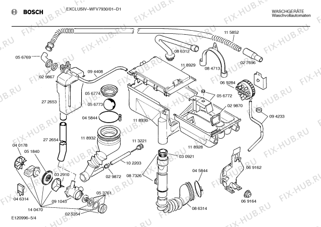 Схема №4 WFV7930 Exclusiv WFV7930 с изображением Инструкция по эксплуатации для стиральной машины Bosch 00516840