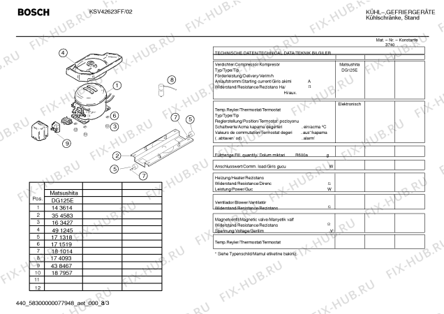 Взрыв-схема холодильника Bosch KSV42623FF - Схема узла 03