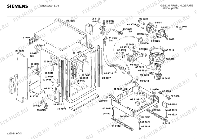 Схема №3 SR762300 с изображением Панель для посудомоечной машины Siemens 00118627