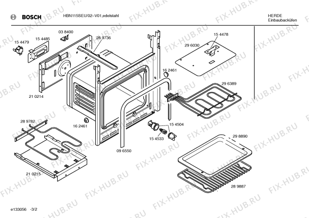 Схема №1 HBN115SEU с изображением Панель для духового шкафа Bosch 00350656