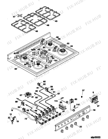 Взрыв-схема плиты (духовки) Ariston CP059MDXDE (F030254) - Схема узла