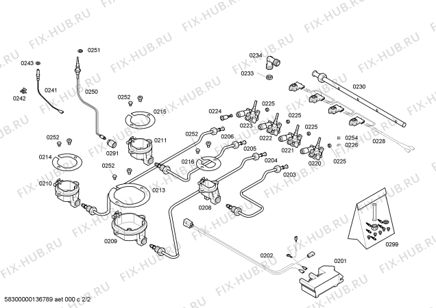 Взрыв-схема плиты (духовки) Constructa CA114250 ENC.CA114250 4G CN60R - Схема узла 02