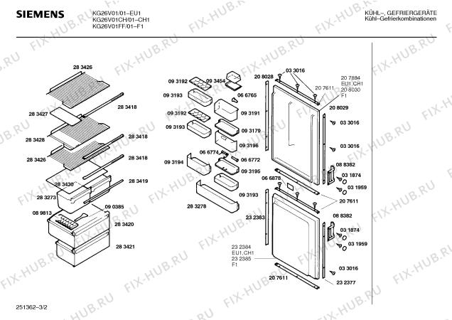 Схема №3 KGV7003 с изображением Канал для холодильной камеры Bosch 00232380