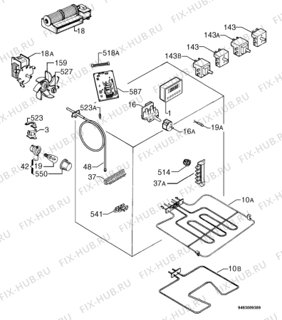 Взрыв-схема плиты (духовки) Privileg 478368_30083 - Схема узла Electrical equipment 268