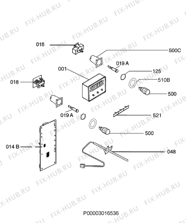 Взрыв-схема плиты (духовки) Electrolux EOC6657X - Схема узла Functional parts