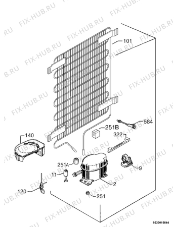 Взрыв-схема холодильника Aeg Electrolux SK91243-4I - Схема узла Cooling system 017