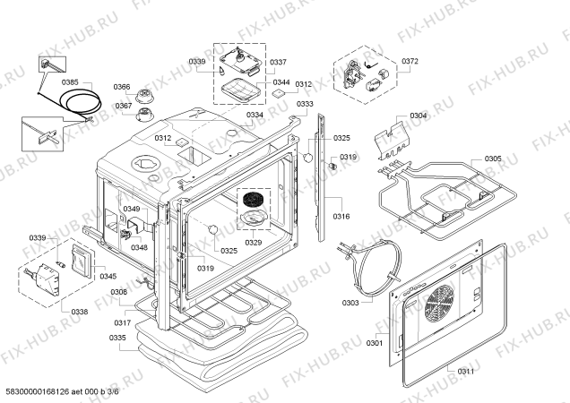 Взрыв-схема плиты (духовки) Bosch HBG78R950B Bosch - Схема узла 03