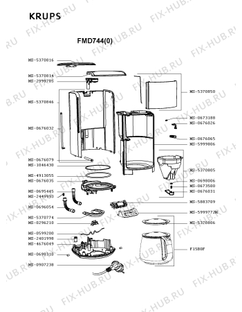 Схема №1 FMD644 с изображением Контейнер для электрокофеварки Krups MS-5370846