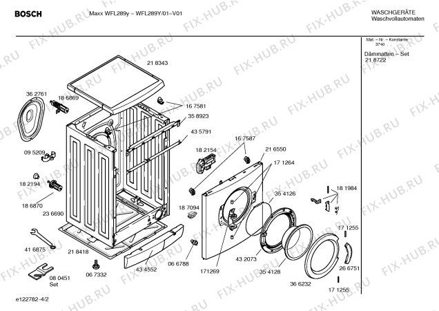 Схема №2 WFL289Y Maxx WFL 289y с изображением Инструкция по установке и эксплуатации для стиральной машины Bosch 00591494
