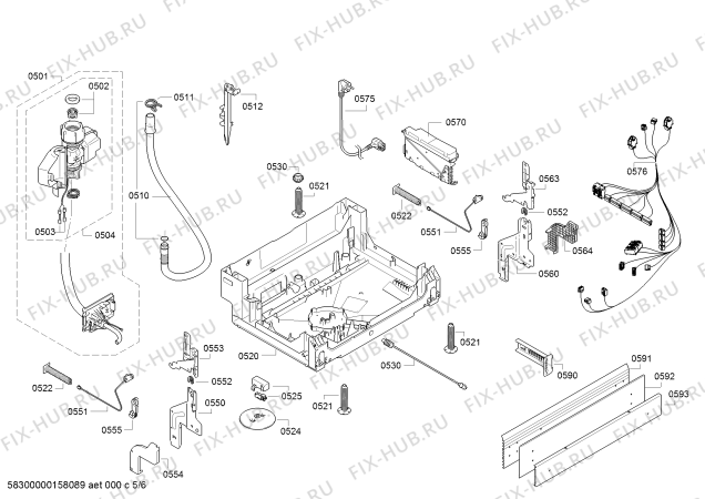 Взрыв-схема посудомоечной машины Bosch SMU40L02SK SilencePlus - Схема узла 05