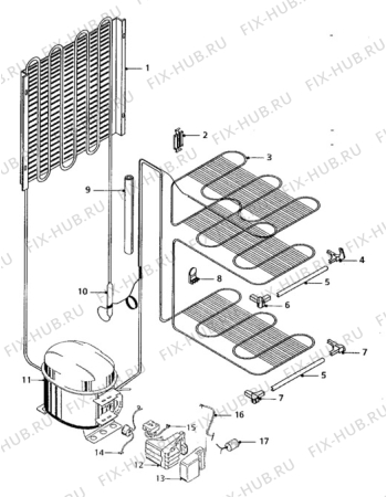 Взрыв-схема холодильника Electrolux EU0943T/CH - Схема узла Cooling system 017