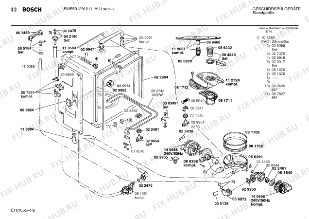 Схема №3 SMS5012JJ с изображением Панель для посудомоечной машины Bosch 00282872