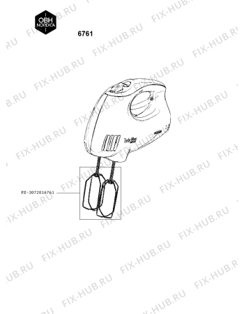 Схема №1 6761 с изображением Мутовка для электроблендера Seb FS-3072016761