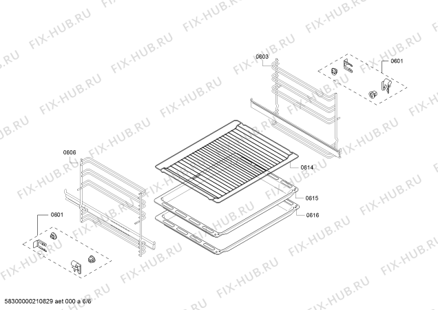 Взрыв-схема плиты (духовки) Bosch HBF534EM0R - Схема узла 06