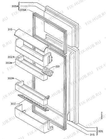 Взрыв-схема холодильника Zanussi ZFC28DR - Схема узла Door 003