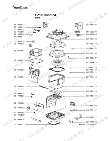 Схема №1 EZ100058/87A с изображением Панель для тостера (фритюрницы) Moulinex SS-996726