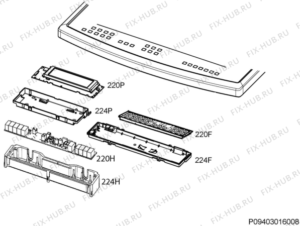 Взрыв-схема плиты (духовки) Aeg 43336VV-MN - Схема узла Command panel 037