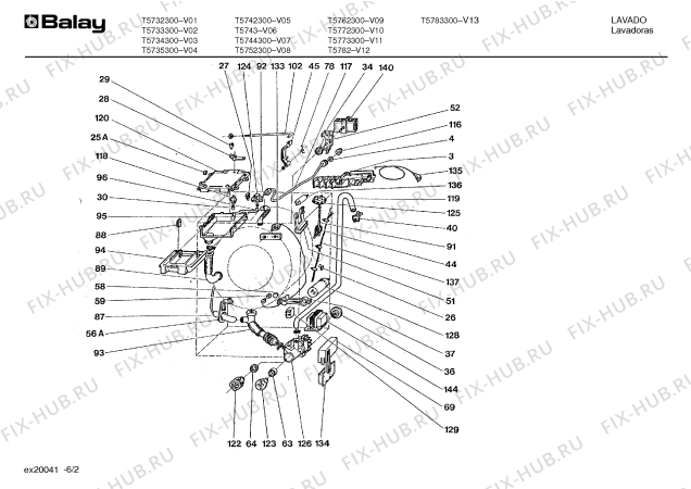 Схема №5 T5634 с изображением Переключатель для стиральной машины Bosch 00036515