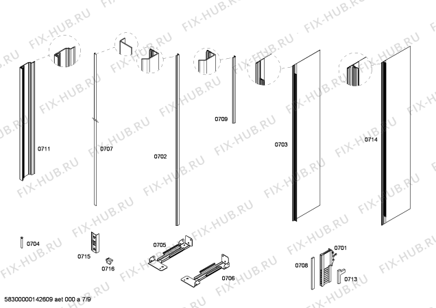Схема №9 B36IT71SN с изображением Внешняя дверь для холодильника Bosch 00244677