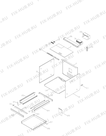 Взрыв-схема плиты (духовки) Husqvarna Electrolux QC471-0 - Схема узла H20 Housing F