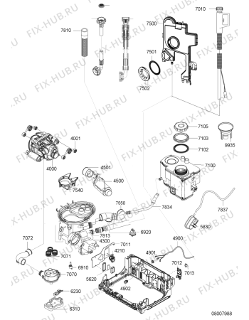 Схема №3 GMX 51405 с изображением Шарнир для посудомоечной машины Whirlpool 482000009666