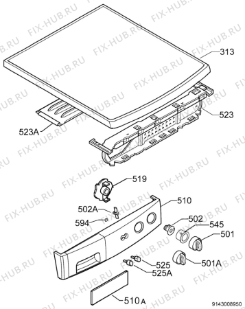 Взрыв-схема стиральной машины Zanussi FA522 - Схема узла Command panel 037