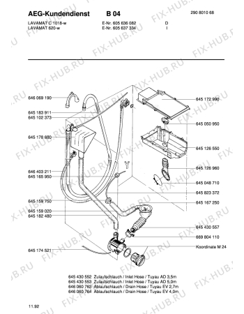 Взрыв-схема стиральной машины Aeg LAV620W  I - Схема узла Hydraulic System 272