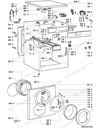 Схема №1 AWP 026 с изображением Клавиша для стиральной машины Whirlpool 481941258758