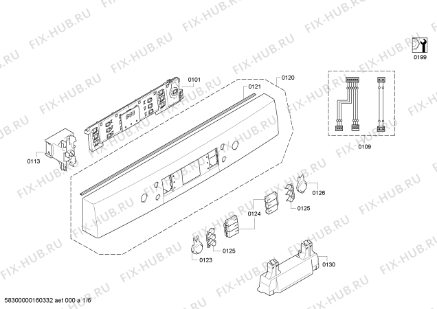 Схема №4 SMS58N42EU с изображением Передняя панель для электропосудомоечной машины Bosch 00706569