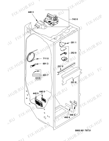 Схема №7 XBZ 800 AE NF с изображением Труба для холодильника Whirlpool 481221458433