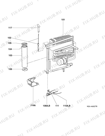 Взрыв-схема холодильника Dometic (N Dc) RM2202 - Схема узла Cooling generator