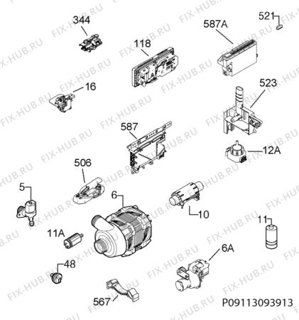 Взрыв-схема посудомоечной машины Rex Electrolux RSF66095XR - Схема узла Electrical equipment 268