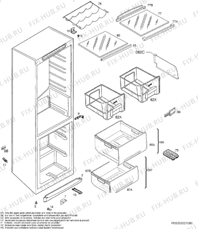 Взрыв-схема холодильника Electrolux ERB3941 - Схема узла Housing 001