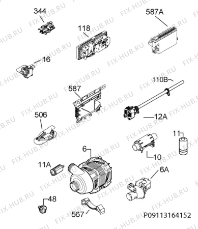 Схема №6 F78028IM0P с изображением Блок управления для посудомойки Aeg 973911424098045