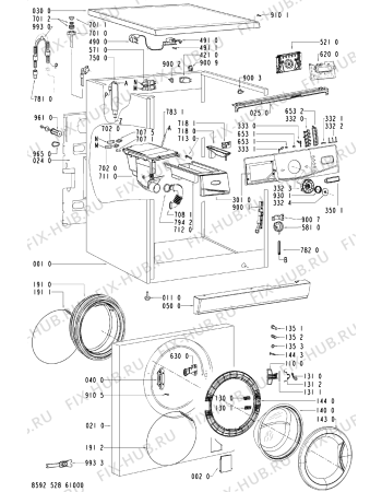 Схема №1 AWO/D 8715 с изображением Модуль (плата) для стиралки Whirlpool 481221470547