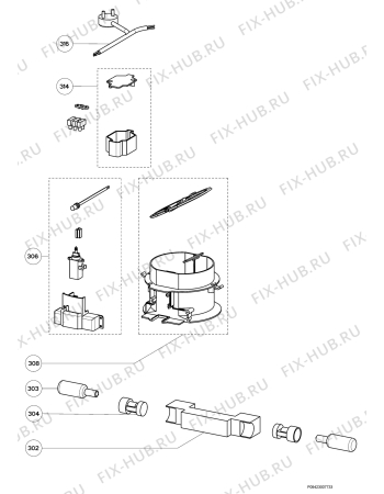 Взрыв-схема вытяжки Zanussi ZHP615WM - Схема узла Section 3