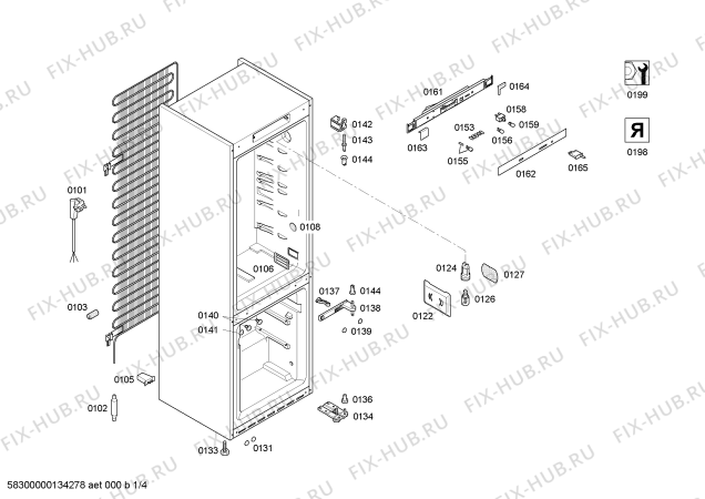 Схема №4 KGN36X74 с изображением Дверь морозильной камеры для холодильника Bosch 00680126