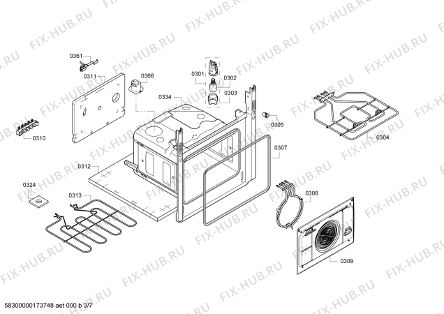 Схема №3 HCE745853R с изображением Стеклокерамика для духового шкафа Bosch 00713026
