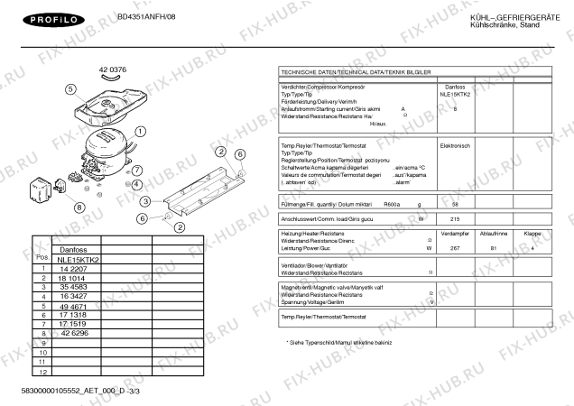 Схема №2 BD4361ANFM с изображением Инструкция по эксплуатации для холодильной камеры Bosch 00591117